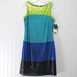 NWT Gabby Skye Sequined Sheath Dress, Size 8
